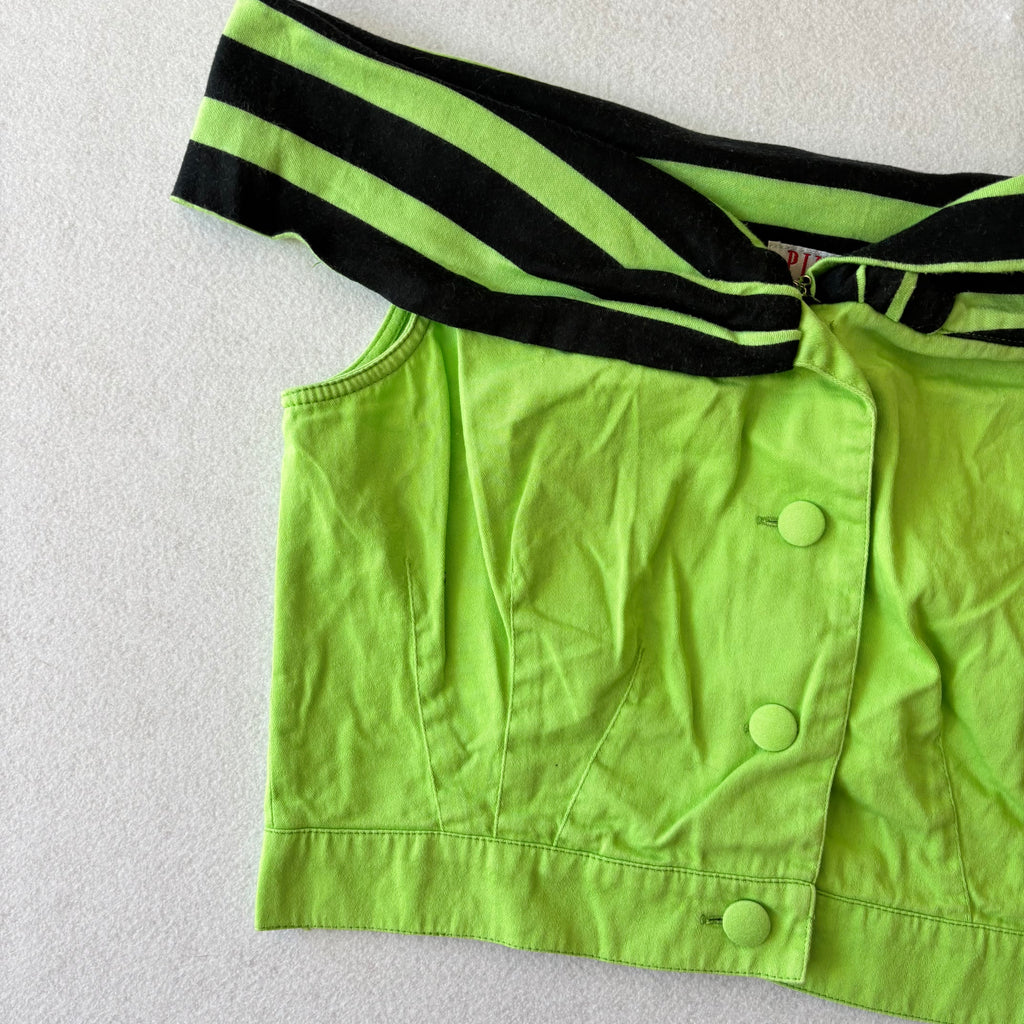 Top Curto Verde e Preto (G)