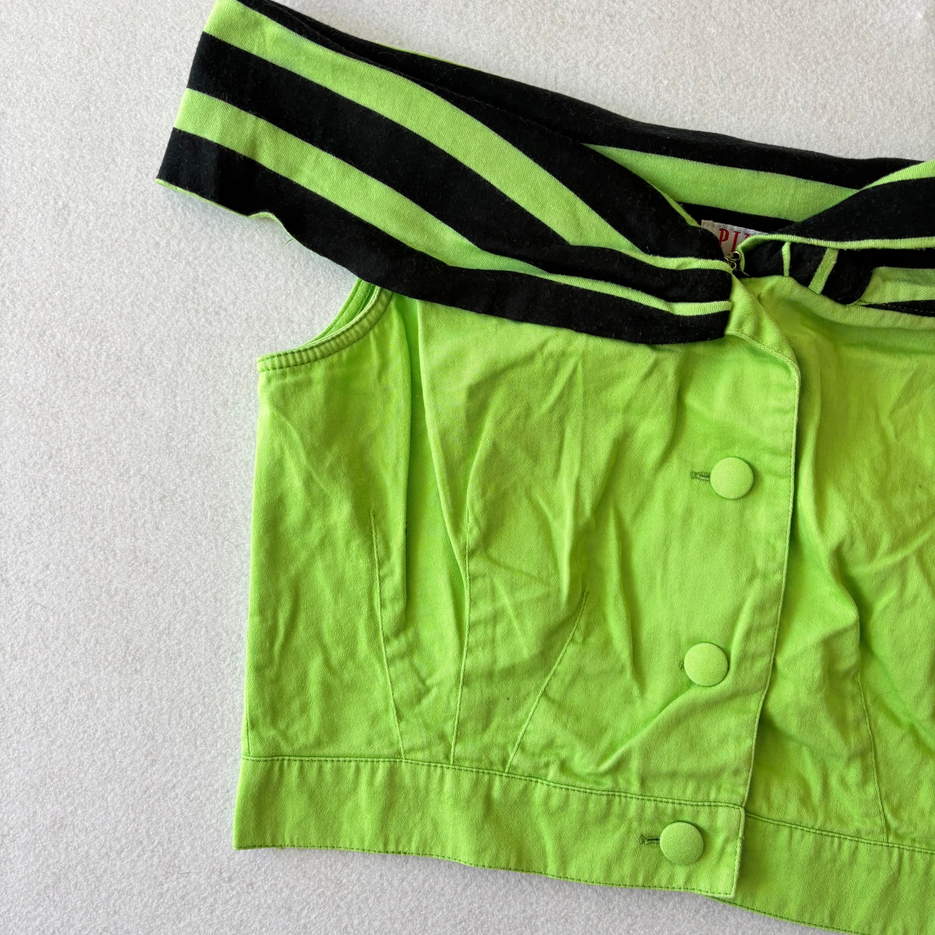 Top Curto Verde e Preto (G)