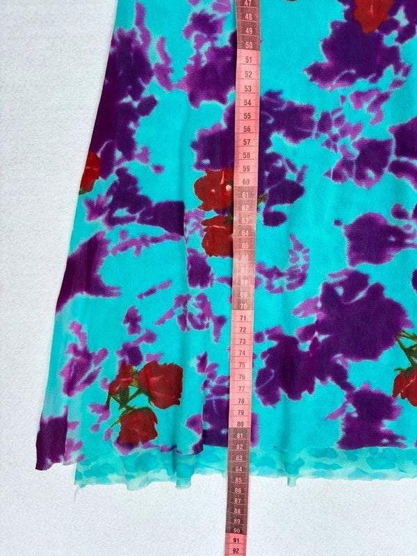 Y2K Turquoise Midi Dress (M)