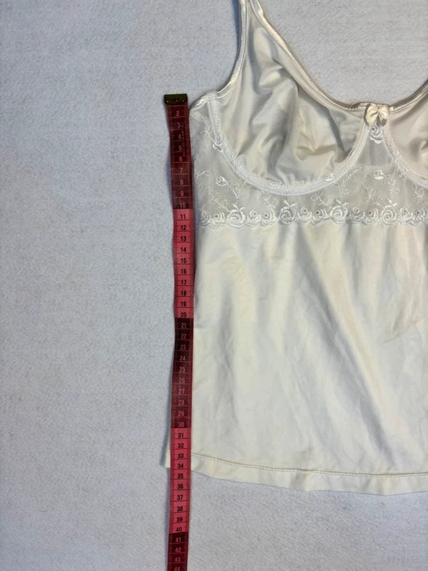 Vintage Ivory Satin Lace Cami (M)